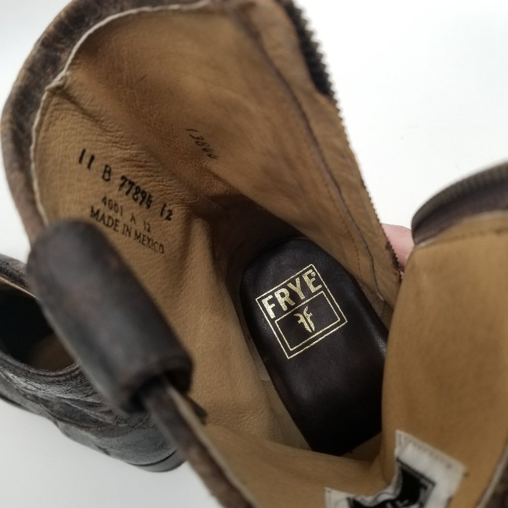 FRYE | Melissa Button Ankle Booties w/ Crackle Leather - 11B - Picture 9 of 13